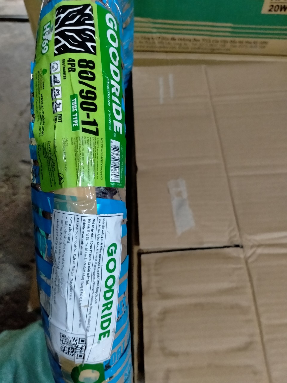 Vỏ có ruột size 80/90-17 hiệu Goodride, vỏ Goodride có sài ruột size 80/90-17 Thailan, vỏ 80/90-17 goodride