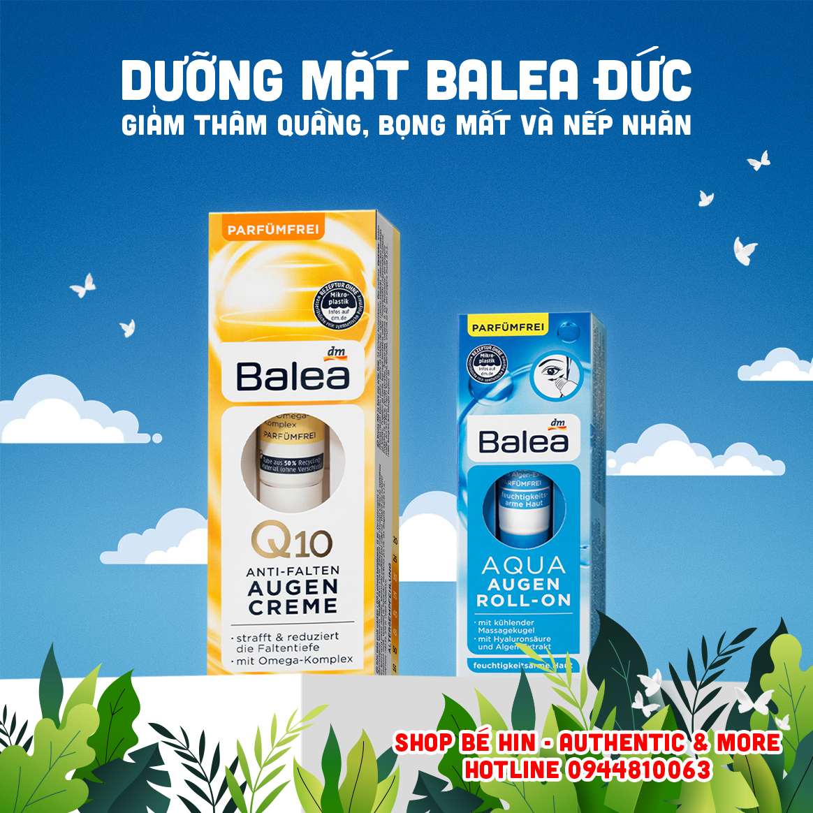 Kem dưỡng mắt Balea Đức dưỡng ẩm chuyên sâu, giảm nhăn và thâm quầng bọng mắt hiệu quả