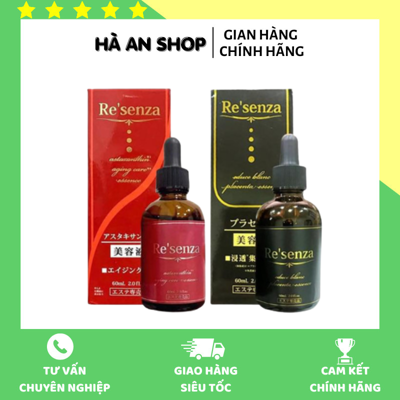 Serum dưỡng da cao cấp nhau thai ngựa re'senza/ resenza nhật bản 60ml trắng da chống lão hoá - chính hãng