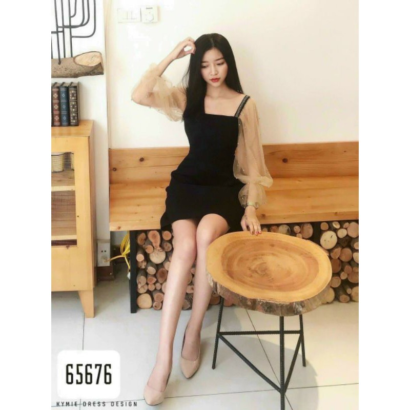 Đầm tiểu thư Bigsize tay phối voan lưới 55 đến 90 ký