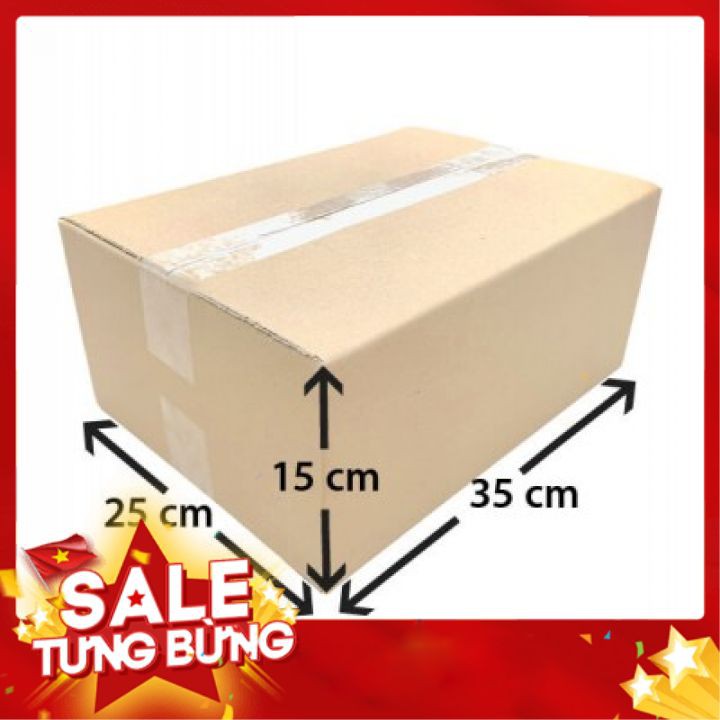 combo 10 Hộp Giấy Carton Kích Thước 35x25x15 Cm Đóng Hàng