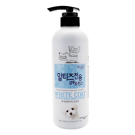 Sữa tắm ForCans White Coat 550ml cho chó lông trắng  ⚜ FREESHIP ⚜ Forbis dầu gội và xả dành cho chó lông trắng