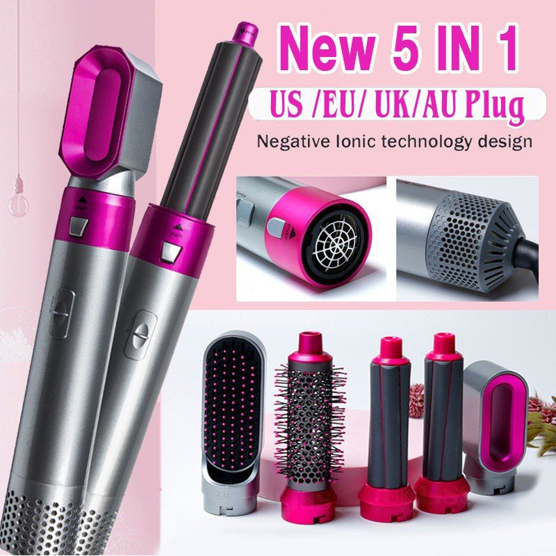 Máy làm tóc 5 in 1 uốn tự động xoay xoăn phồng sấy tạo kiểu đa năng mini 3 mức nhiệt hàn quốc