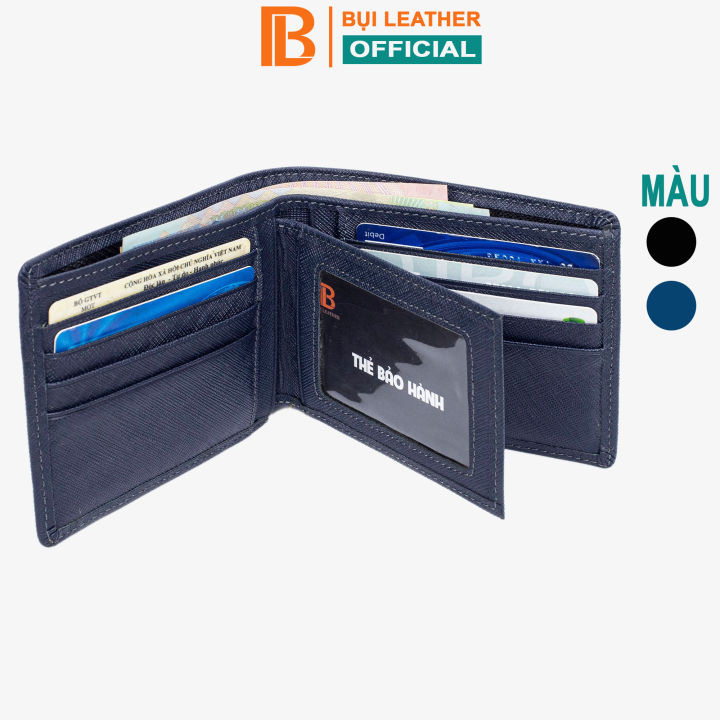 Ví nam da saffiano V141 cao cấp, bóp nam da thật có thêm ngăn phụ ở giữa, nhiều ngăn chứa tiền chứa thẻ, dáng ngang có khóa kéo, lót da heo bền bỉ, Fullbox hộp làm quà tặng,thương hiệu Bụi leather chuyên đồ da thật,bảo hành 12 thán