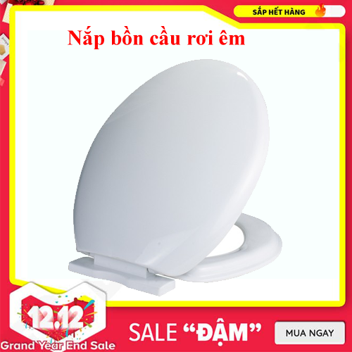 Nắp bồn cầu rơi êm 05 xanh - trắng thay thế cho bồn cầu các hãng Inax, Viglacera, American...