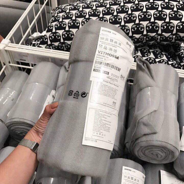 Chăn ikea 1m6x1m2 – Chăn mền ngủ trưa văn phòng chăn nỉ IKEA mỏng nhẹ có thể dùng được 4 mùa