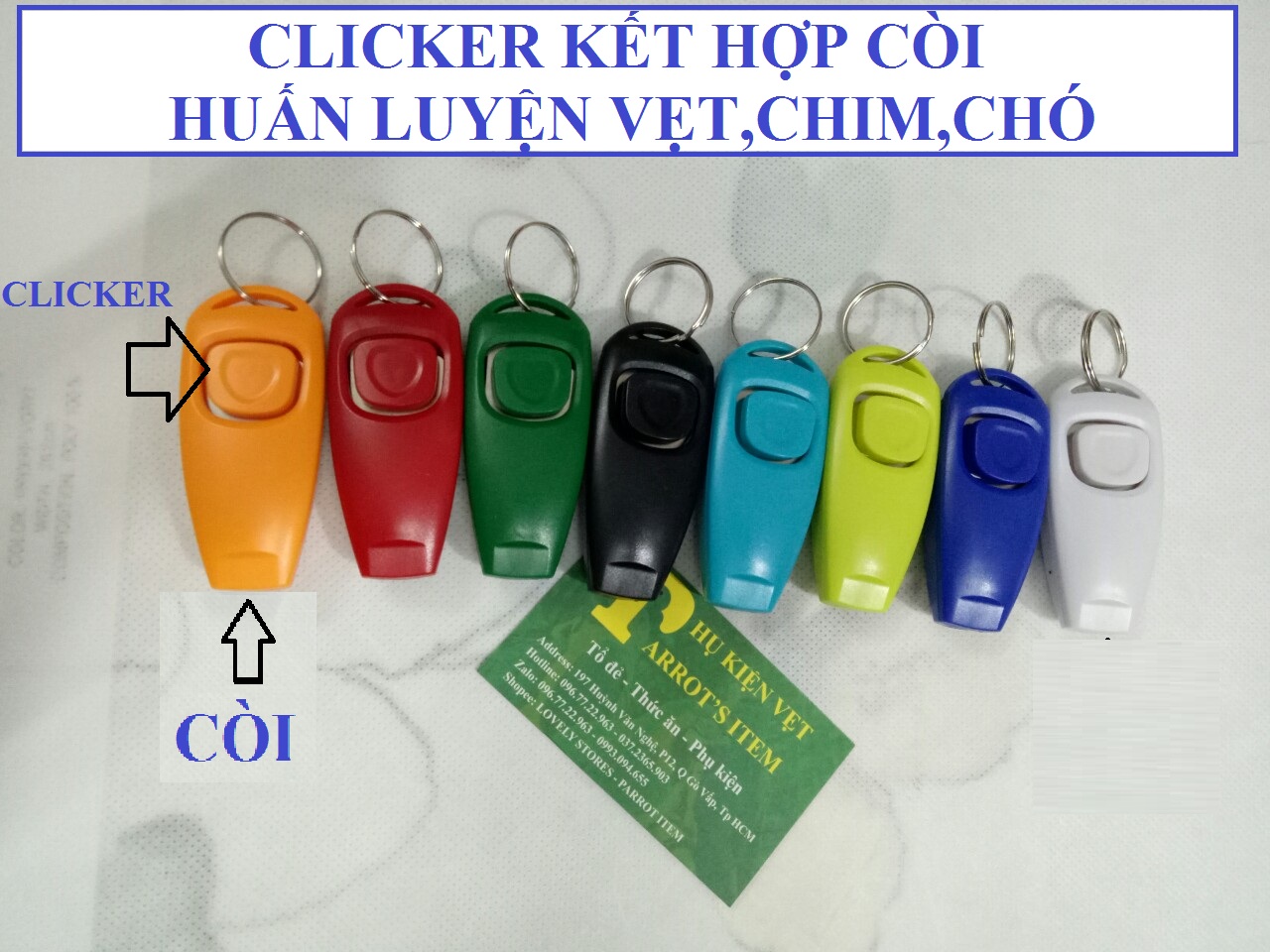Clicker kết hợp còi dùng huấn luyện chim,vẹt,chó,mèo