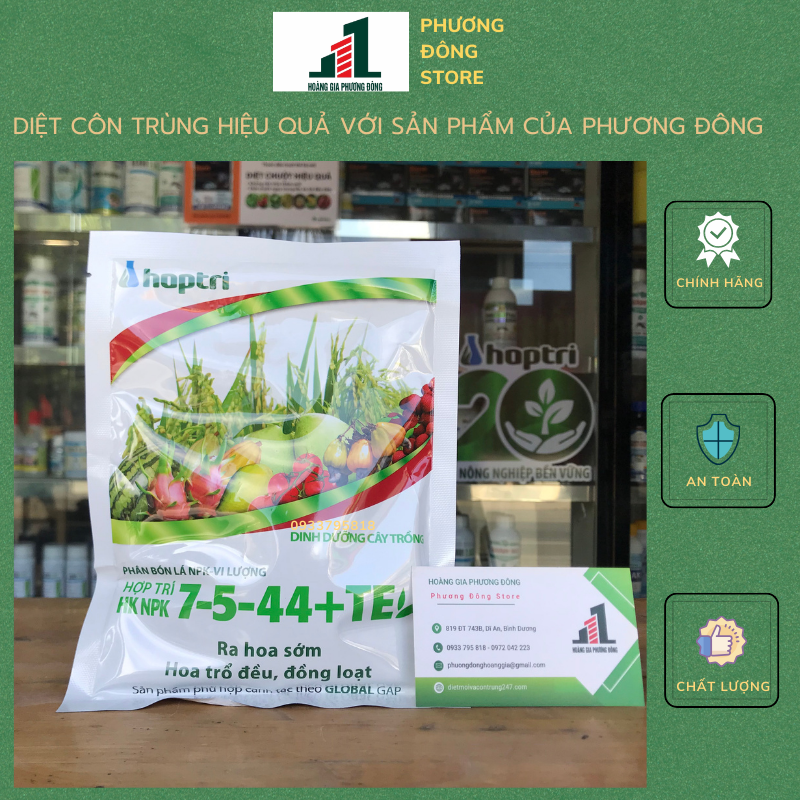 Phân bón hỗn hợp hợp trí hk npk 7-5-44+te - gói 40g, gói 250g