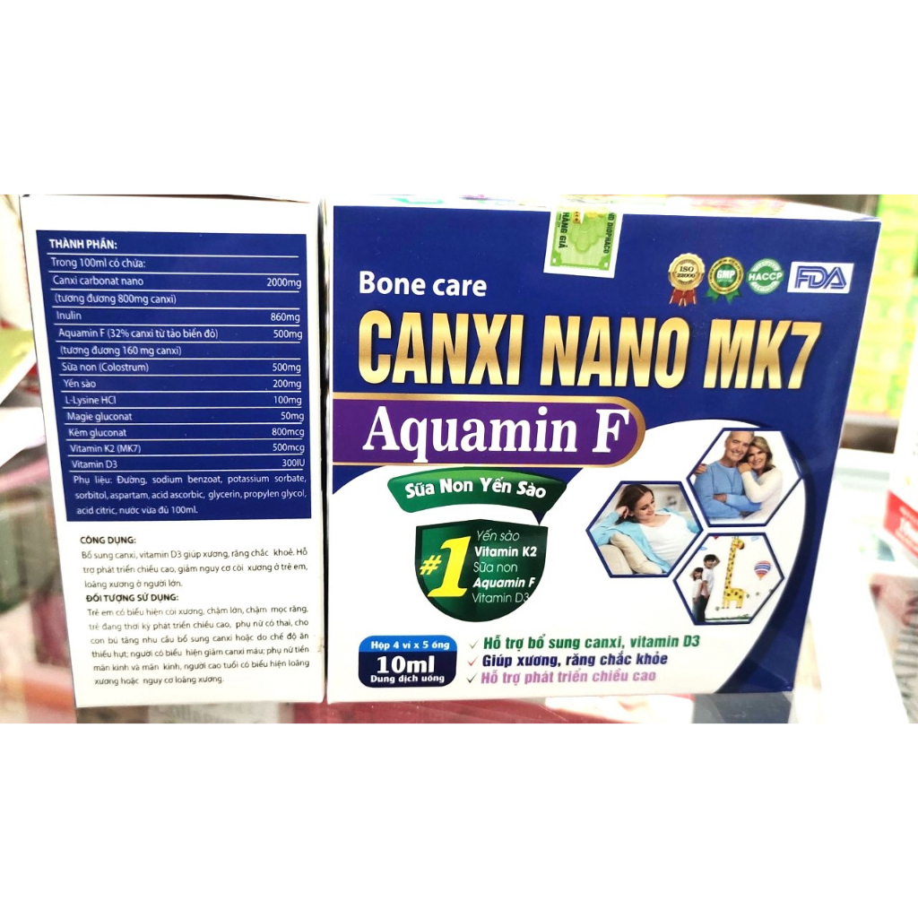 Canxi nano Mk7 Aquamin F caphát triển chiều cao, ăn ngon, xương chắc khoẻ chống còi xương, loãng xương