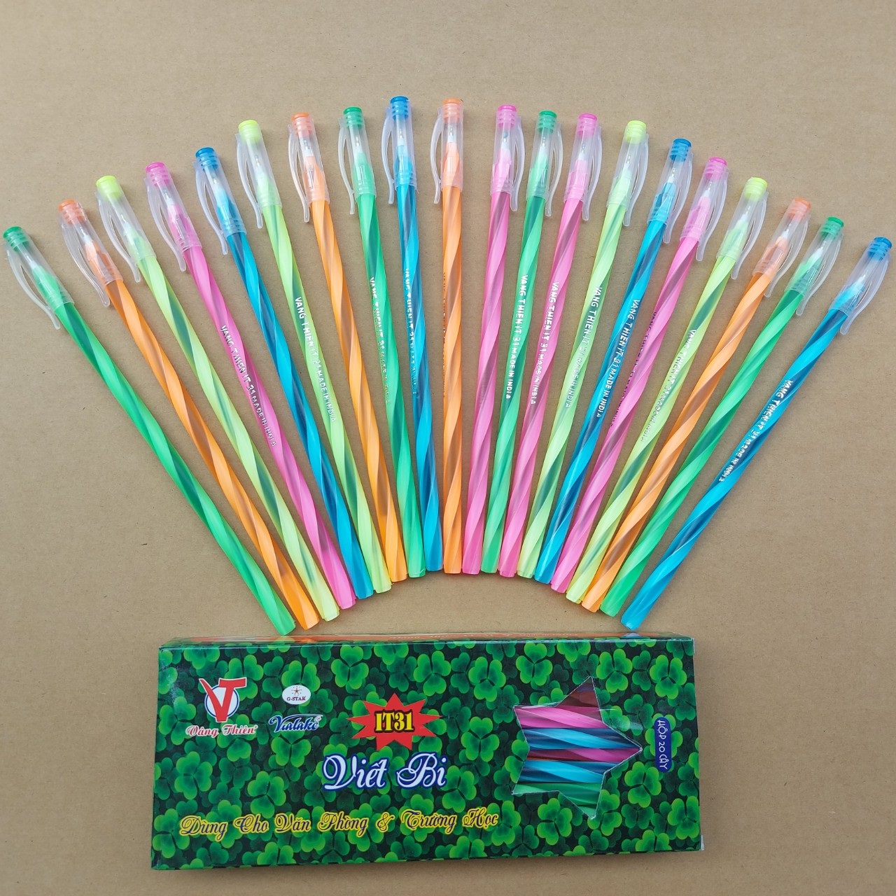 Hộp 20 cây bút nến dài Ấn độ cao cấp (bút bi Vâng Thiêng)- Mực Xanh