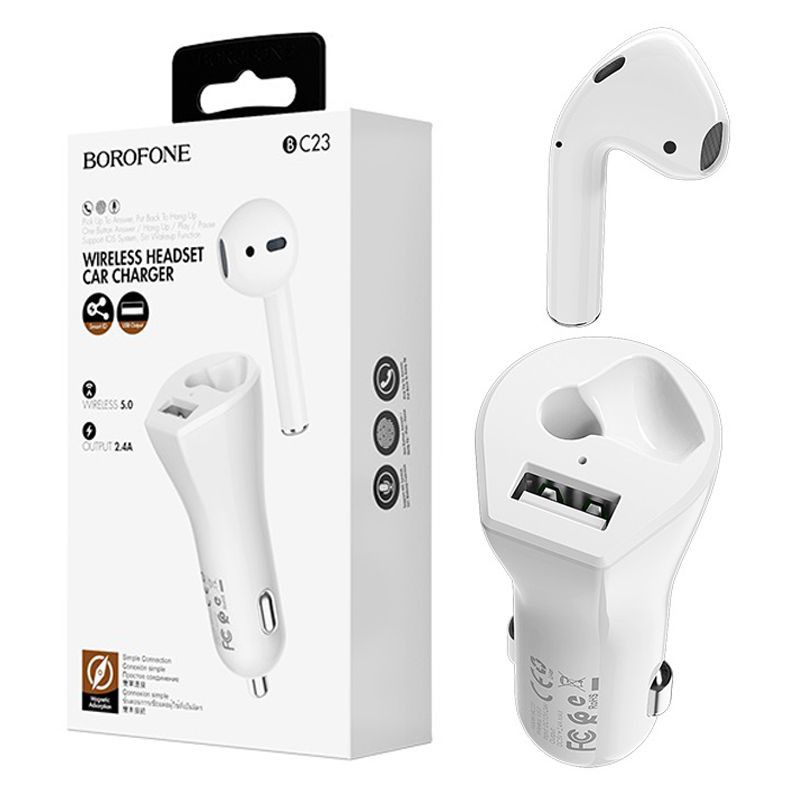 Tai nghe bluetooth borofone bc23 kèm cóc sạc xe hơi 2.4a
