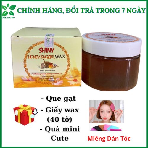 Sáp wax lông mật ong Shiny 250gr - Tăng kèm giấy và que wax +Quà xinh