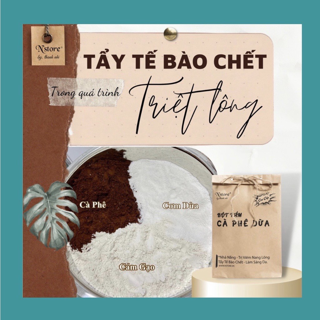 [Freeship+quà ] Bột tắm cafe tẩy tế bào chết Nstore  giúp da sáng mịn, dành cho viêm mụn lưng, viêm nang lông, nhã nắng Shop Thuy Beauty