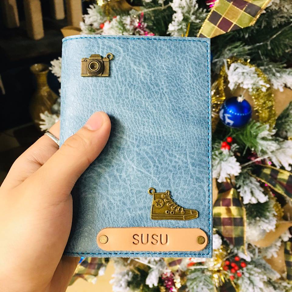 Ví Đựng Passport Cover Màu Xanh Ngọc Nhiều Ngăn Tiện Lợi
