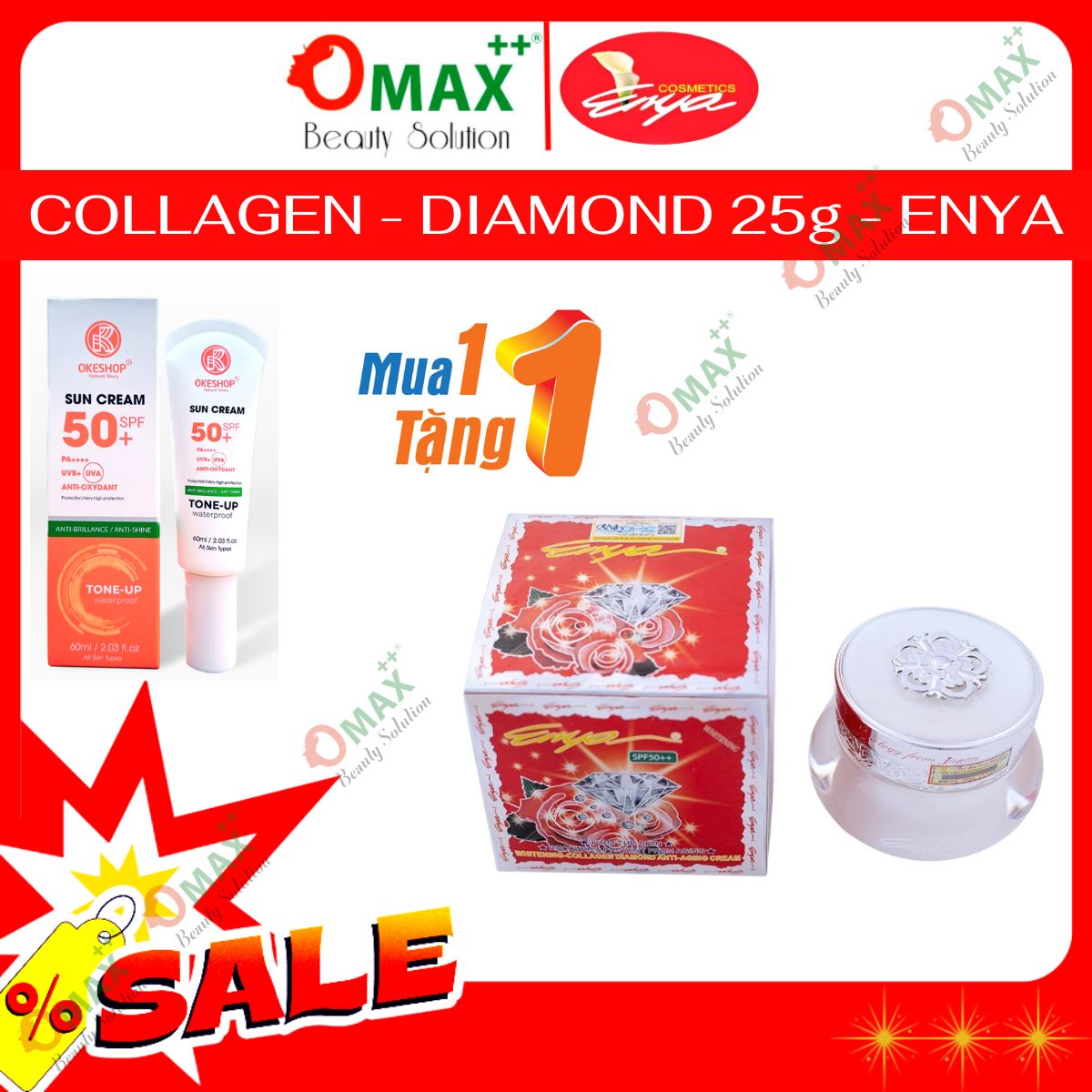 KEM ENYA KIM CƯƠNG XOÁ THÂM NÁM - TÁI TẠO DA - GIÚP DA SÁNG BÓNG 9 IN 1 - 25G - ENYA COLLAGEN DIAMOND ANTI-AGING