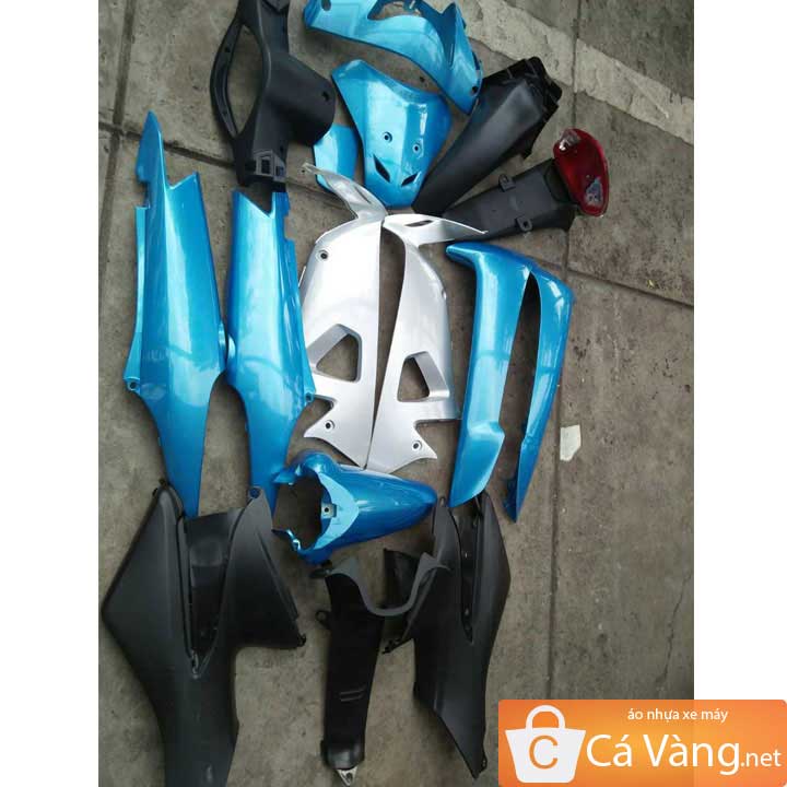 Vỏ nhựa xe máy wave rs, wave anpha- nhựa abs ghi màu xanh ngọc