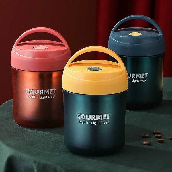 Bình ủ cháo giữ nhiệt gourmet có quai cầm dung tích 500ml tặng kèm 1 thìa xinh xắn, chất liệu an toàn cho trẻ em