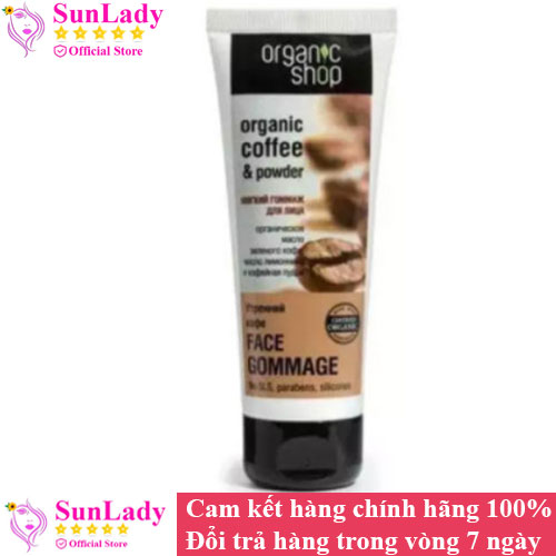 Kem Tẩy Da Chết Mặt Organic Shop Organic Coffee & Powder 75ml Nga