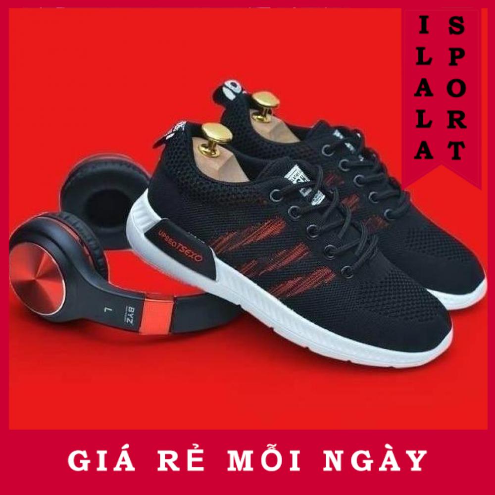 Giày thể thao nữ-ilala sport-upseo đen sọc đỏ