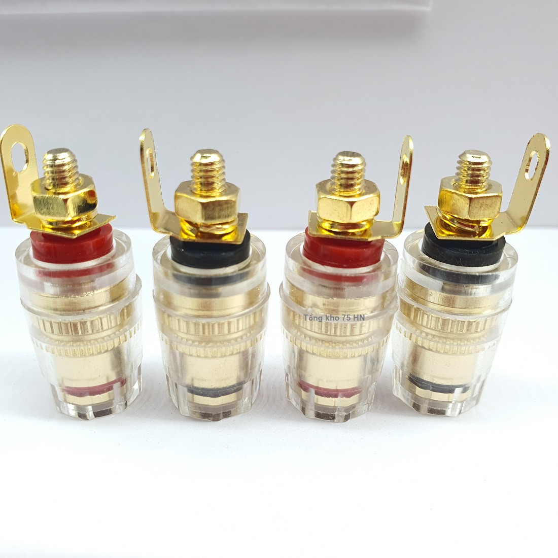 04 cái cọc loa gim bắp chuối - Cọc đấu loa 4mm Bằng Đồng Cao Cấp