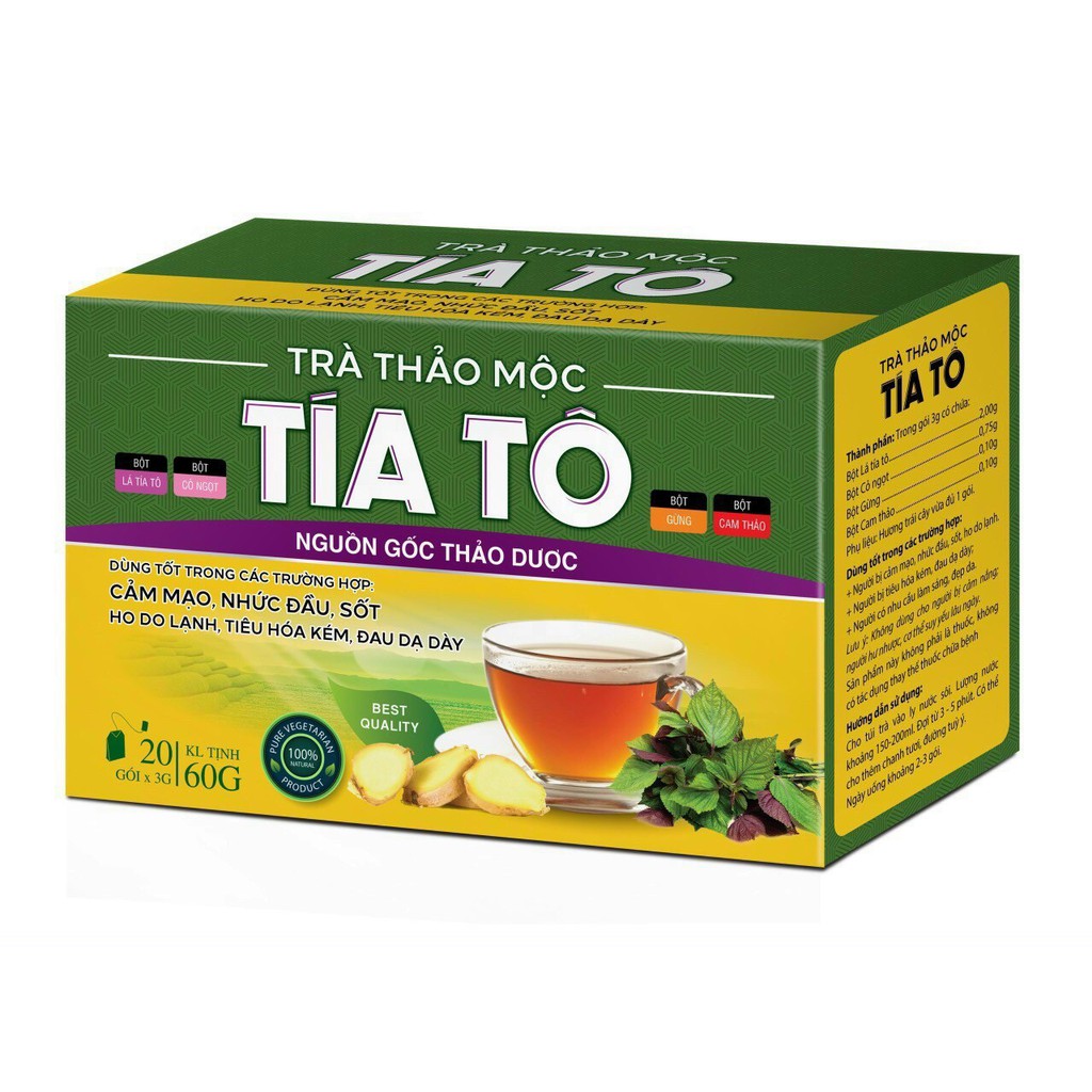 Trà thảo mộc tía tô -thảo dược