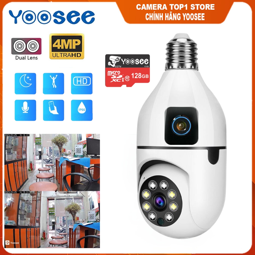 ( MẪU MỚI ) CAMERA YOOSEE BÓNG ĐÈN 2 MẮT FHD - XEM 2 KHUNG HÌNH - HÌNH ẢNH SẮC NÉT - QUAY ĐÊM CÓ MÀU