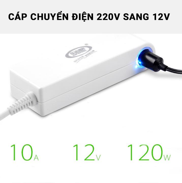 Thiết bị chuyển điện 220V ra 12V qua chân cắm tẩu (lỗ mồi) ô tô - 120W 10A