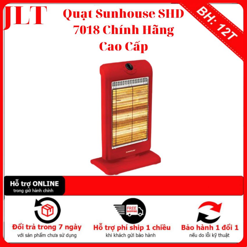Sưởi điện 3 bóng halogen sunhouse shd7016 - công suất 1000w - công nghệ sưởi halogen - đèn thạch anh chống chói mắt - 3 chế độ nhiệt - quay đảo chiều - tỏa nhiệt đều - hàng chính hãng