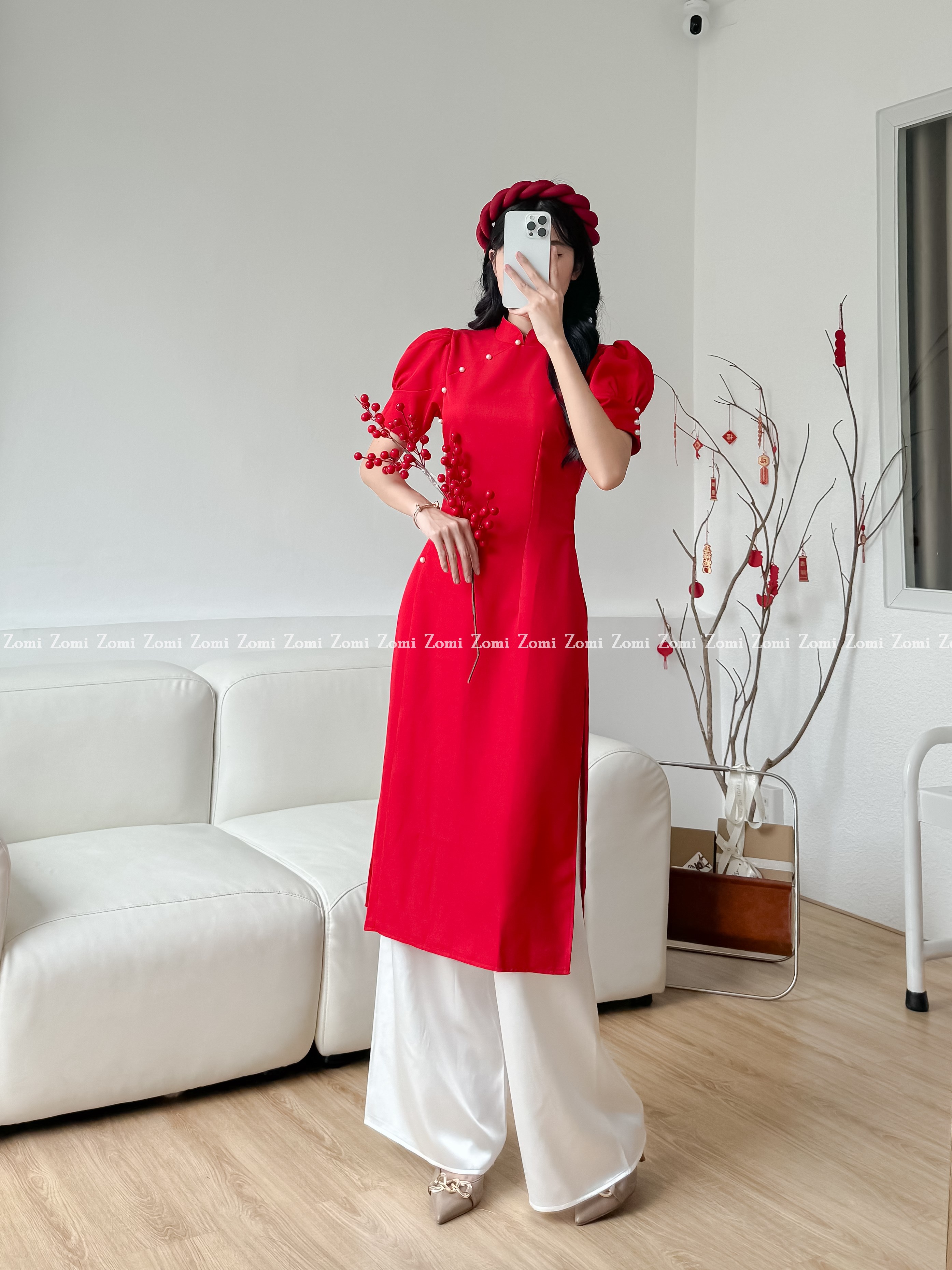Set áo dài cách tân đính ngọc
