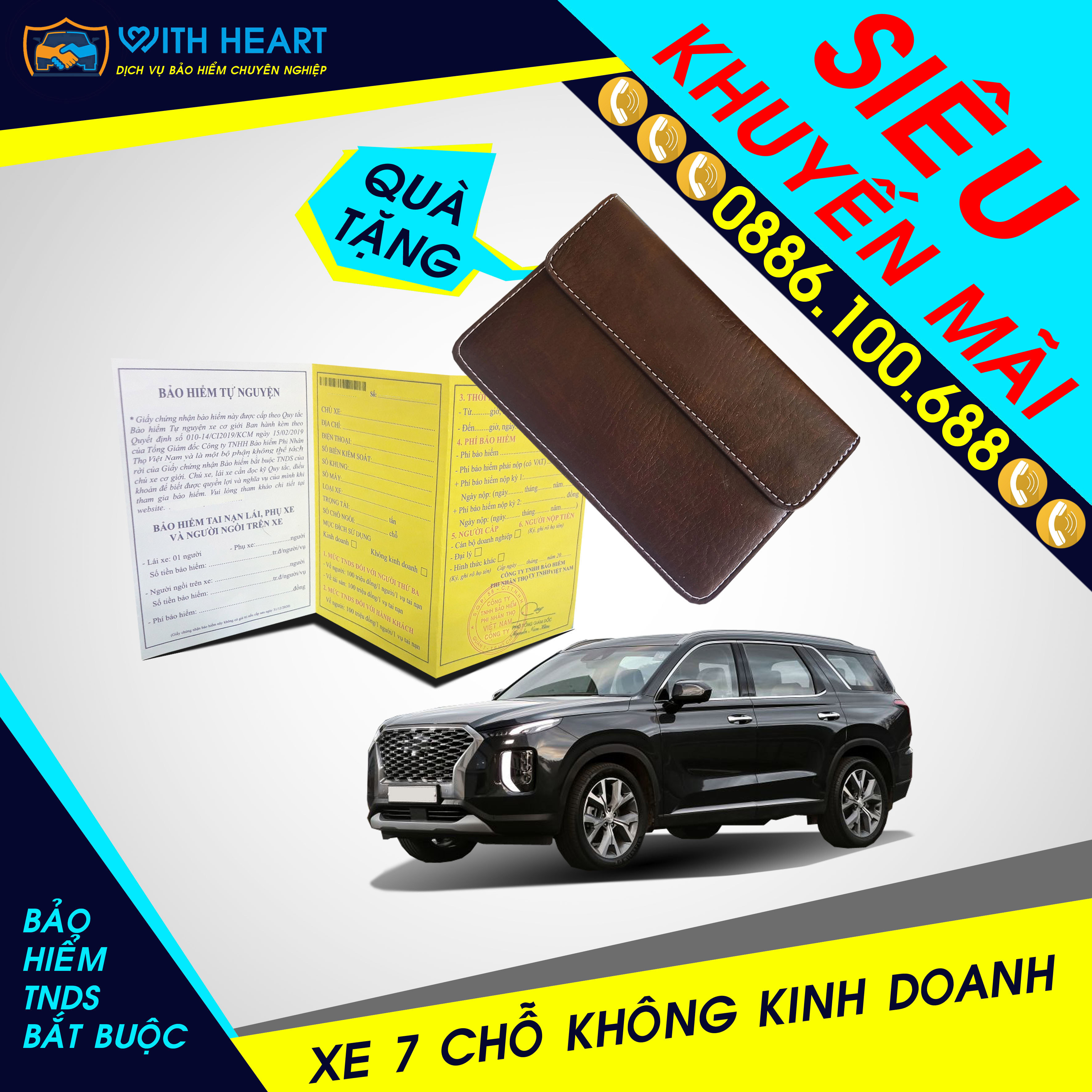 Bảo hiểm Ô tô Tnds Xe 7 chỗ không đăng ký Kinh doanh - bắt buộc (Trách nhiệm dân sự)