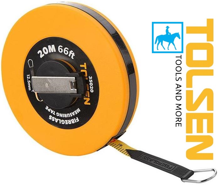 Thước cuộn 20 mét 66ft 12.3mm fiberglass measuring tape tolsen 35020