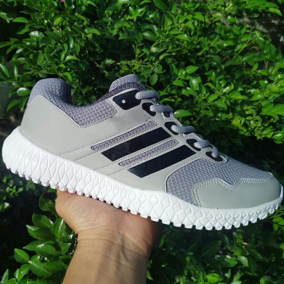 Giày sneaker nam nữ HC38 xám sọc đen