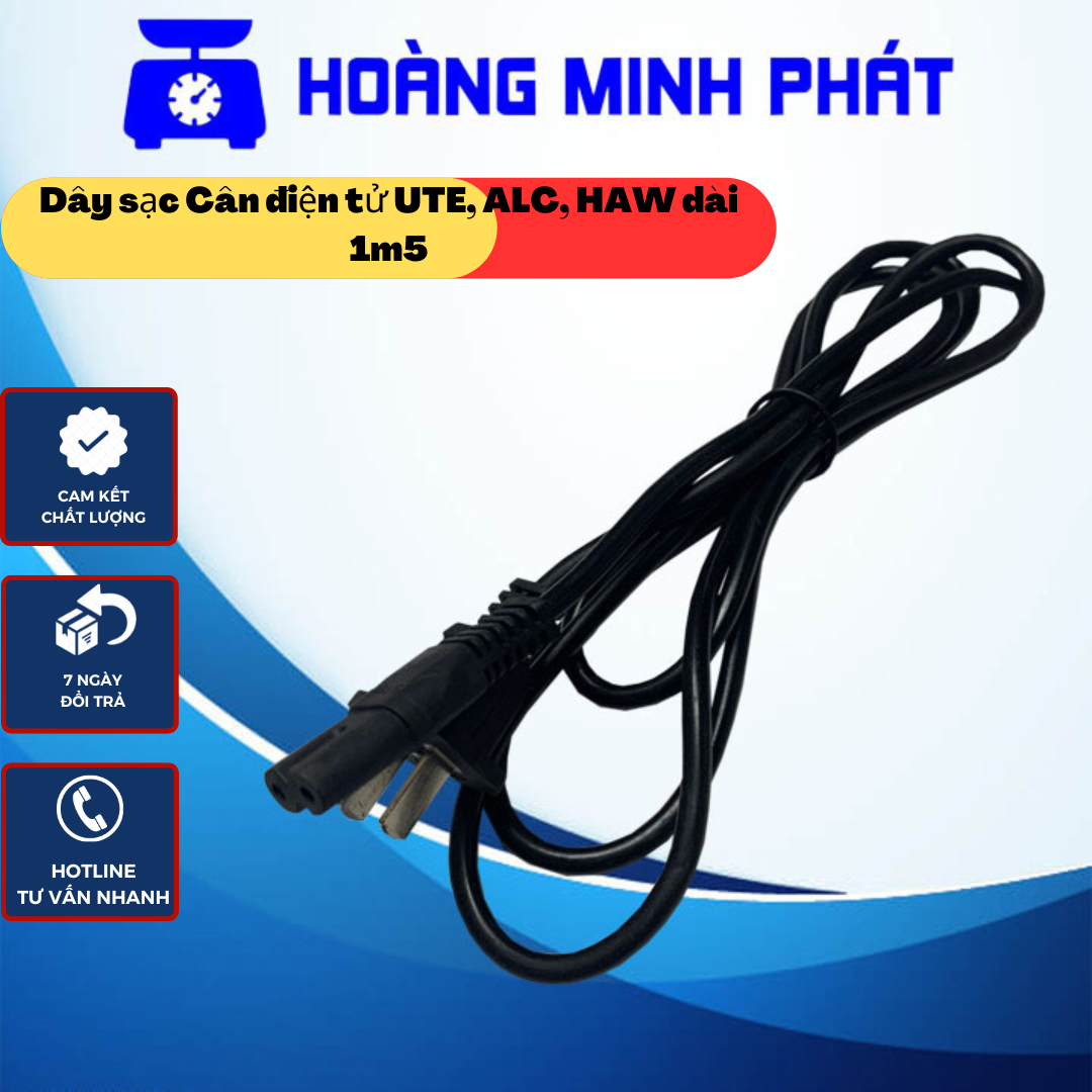 Sạc cân điện tử alc, haw, ute dài 1m5, dây nguồn cân điện tử tính tiền