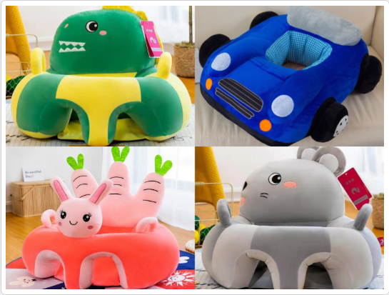 Ghế tập ngồi thú nhồi bông cho bé bao gôm cả vỏ gối và ruột gối bông gòn êm ái mềm mịn
