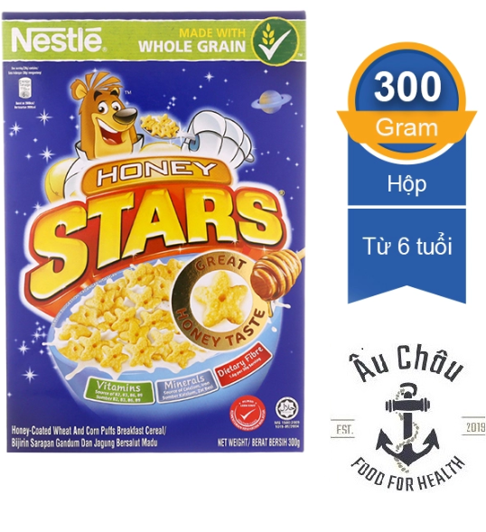 Ngũ cốc ăn sáng Nestlé Honey Stars hộp 300g dinh dưỡng NK Malaysia