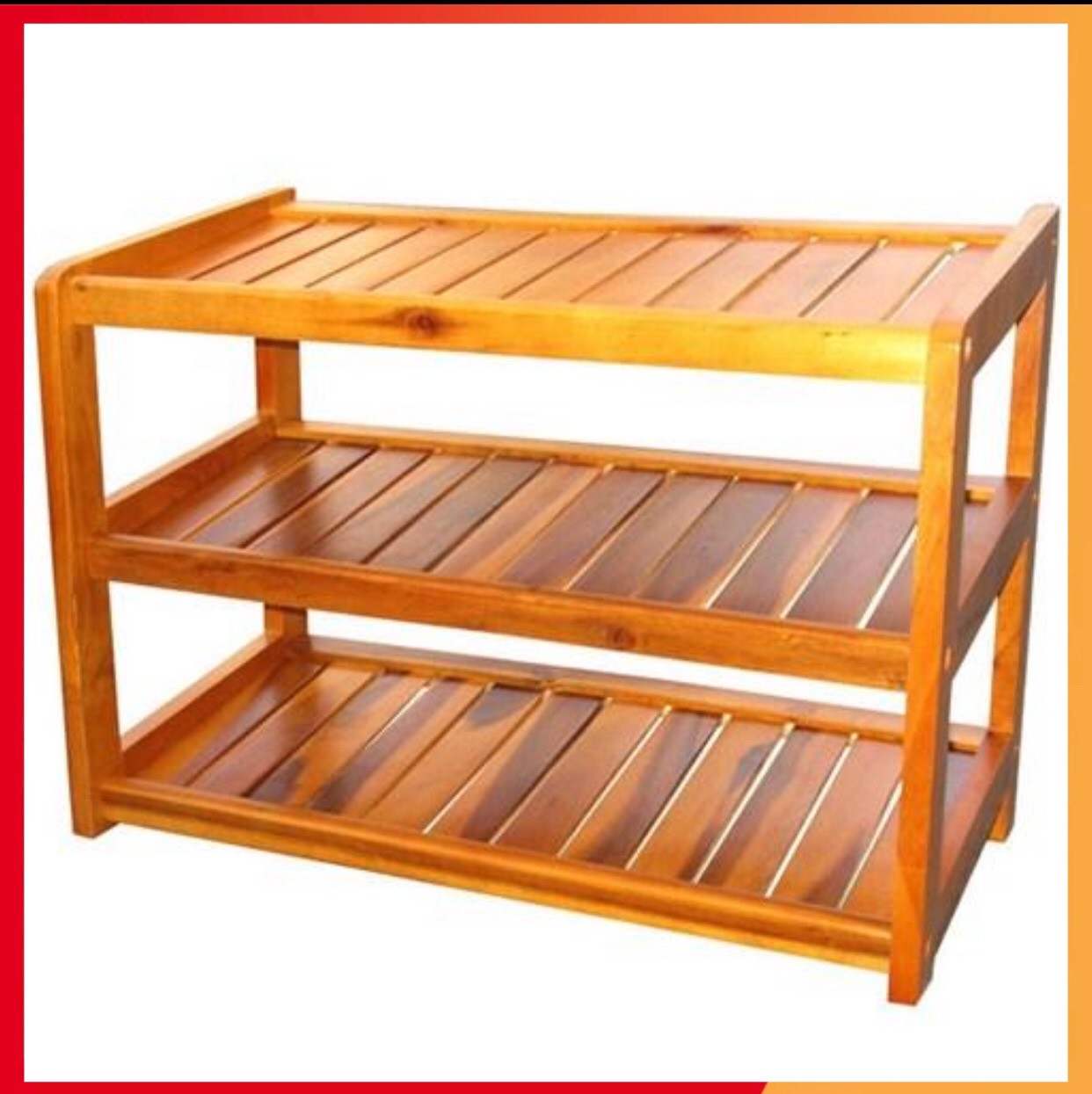 Kệ giày dép gỗ cao su 3 tầng rộng 60cm woodhouse