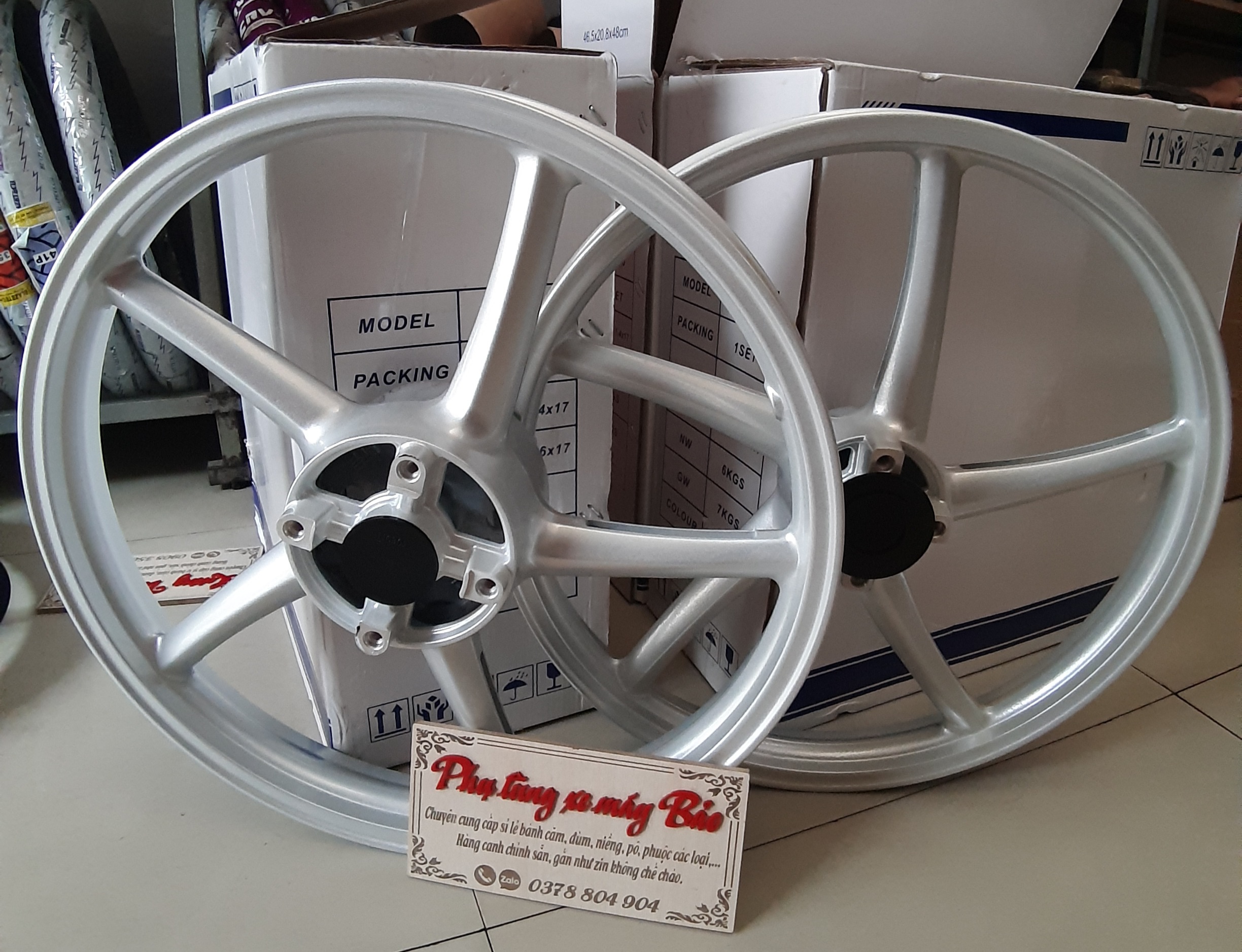 Bánh mâm EXCITER 135 (2 ĐĨA) bảng 1.4/1.6 full bạc đạn ống chỉ gắn như zin