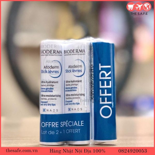 Set 3 son dưỡng môi Bioderma