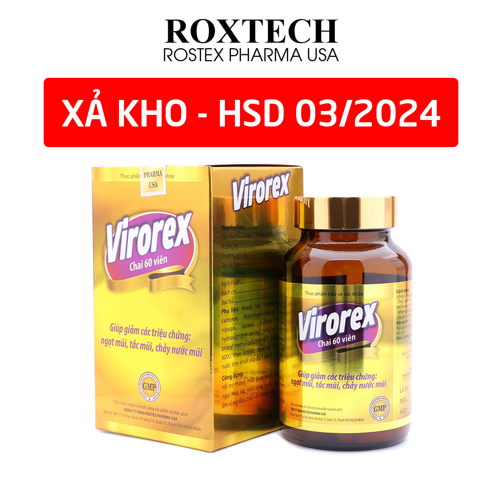 VIROREX thảo dược giảm viêm xoang, viêm mũi dị ứng, giảm ngạt mũi, tắc mũi