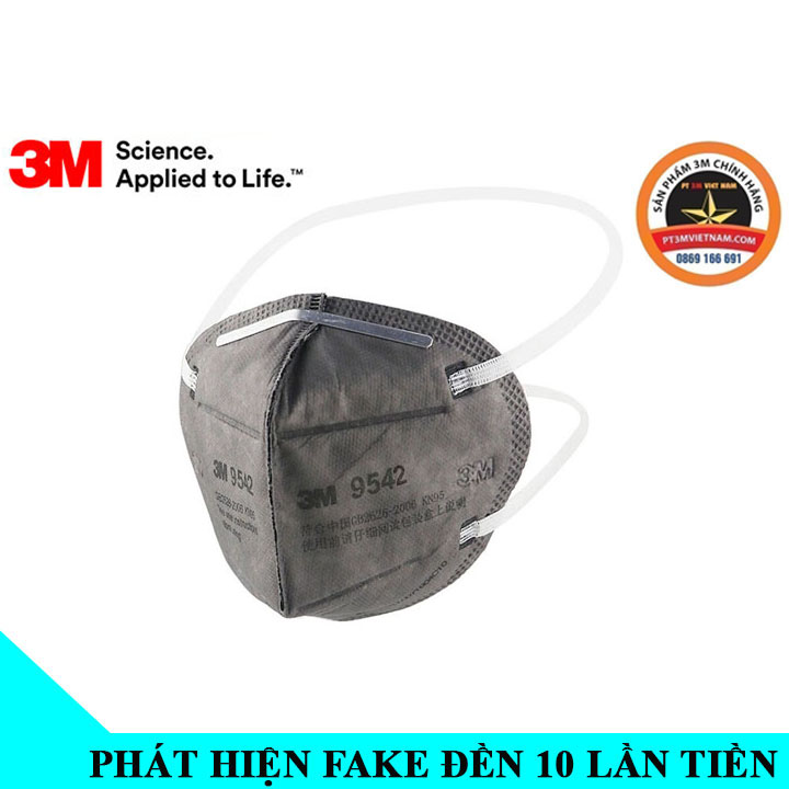 Khẩu trang 3M 9542 kháng khuẩn than hoạt tính Chính hãng tại Hà Nội