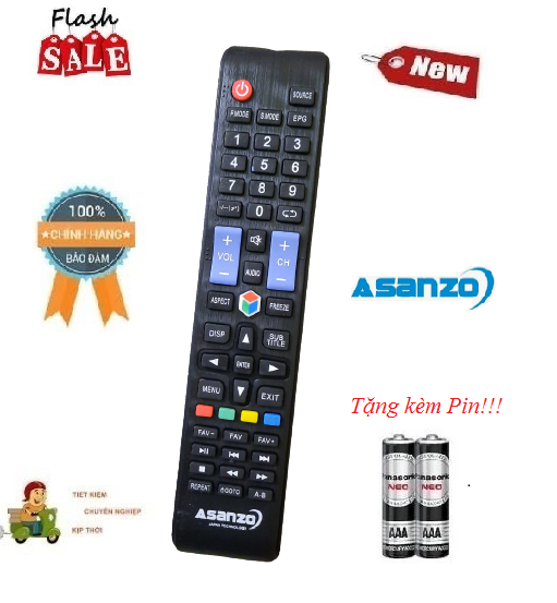 Remote điều khiển tv asanzo lcd/led/smart tv- hàng mới chính hãng 100% tặng kèm pin!!!