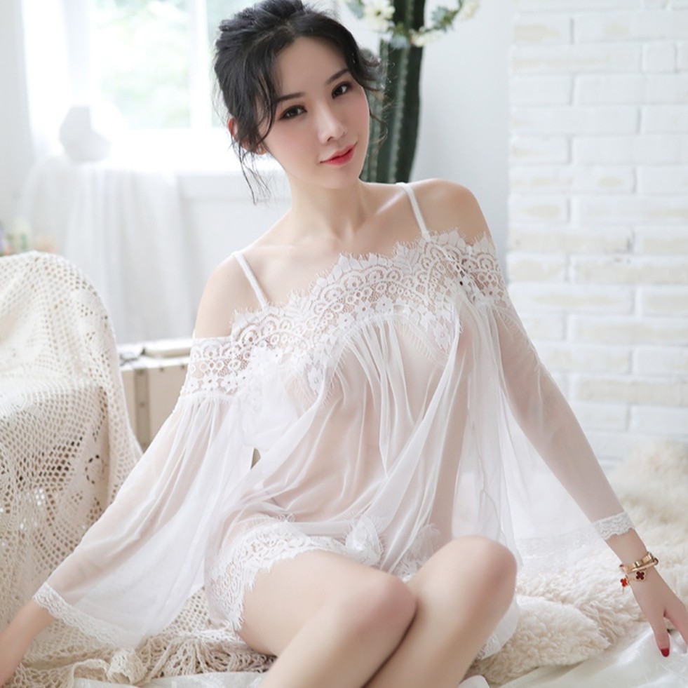 Váy ngủ xuyên thấu sexy – freeship – đầm ngủ ren mỏng mềm