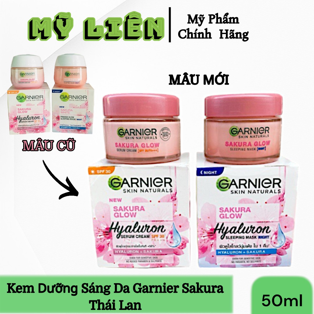 Kem Dưỡng Trắng Da Garnier Sakura White Thái Lan - ngày đêm