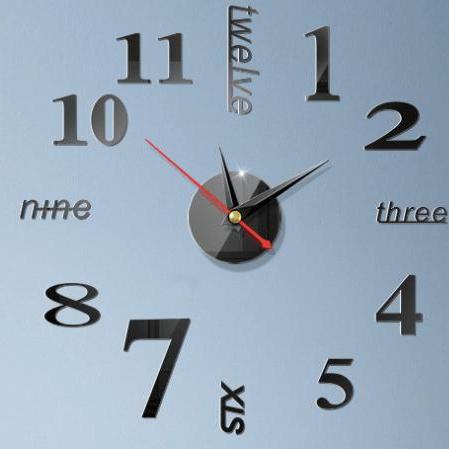 Đồng hồ dán tường loại nhỏ số và chữ tiếng anh - Đồng hồ treo tường - 40cm - DH76