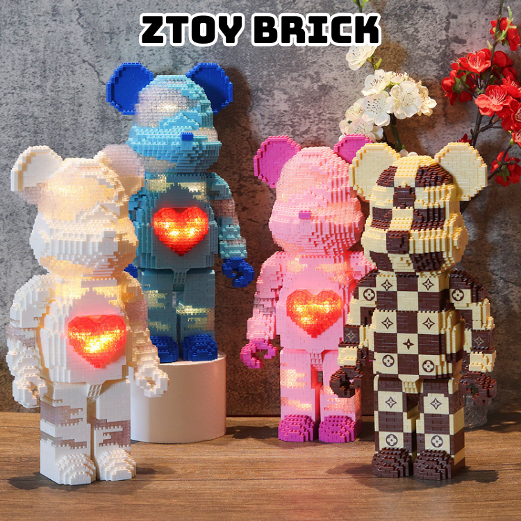 Bộ đồ chơi lắp ráp xếp hình gấu bearbrick lv xếp hình lắp ráp mô hình hàng đẹp - bản chi tiết