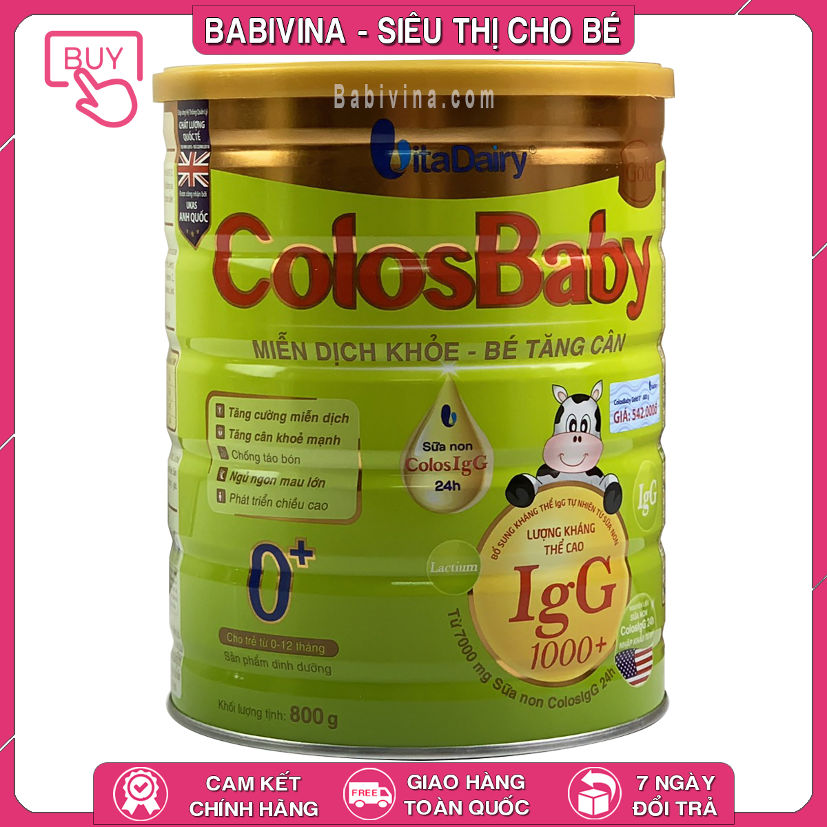 CHÍNH HÃNG Sữa Non ColosBaby Gold Số 0+ 800g COLOS BABY - COLOSBABY -