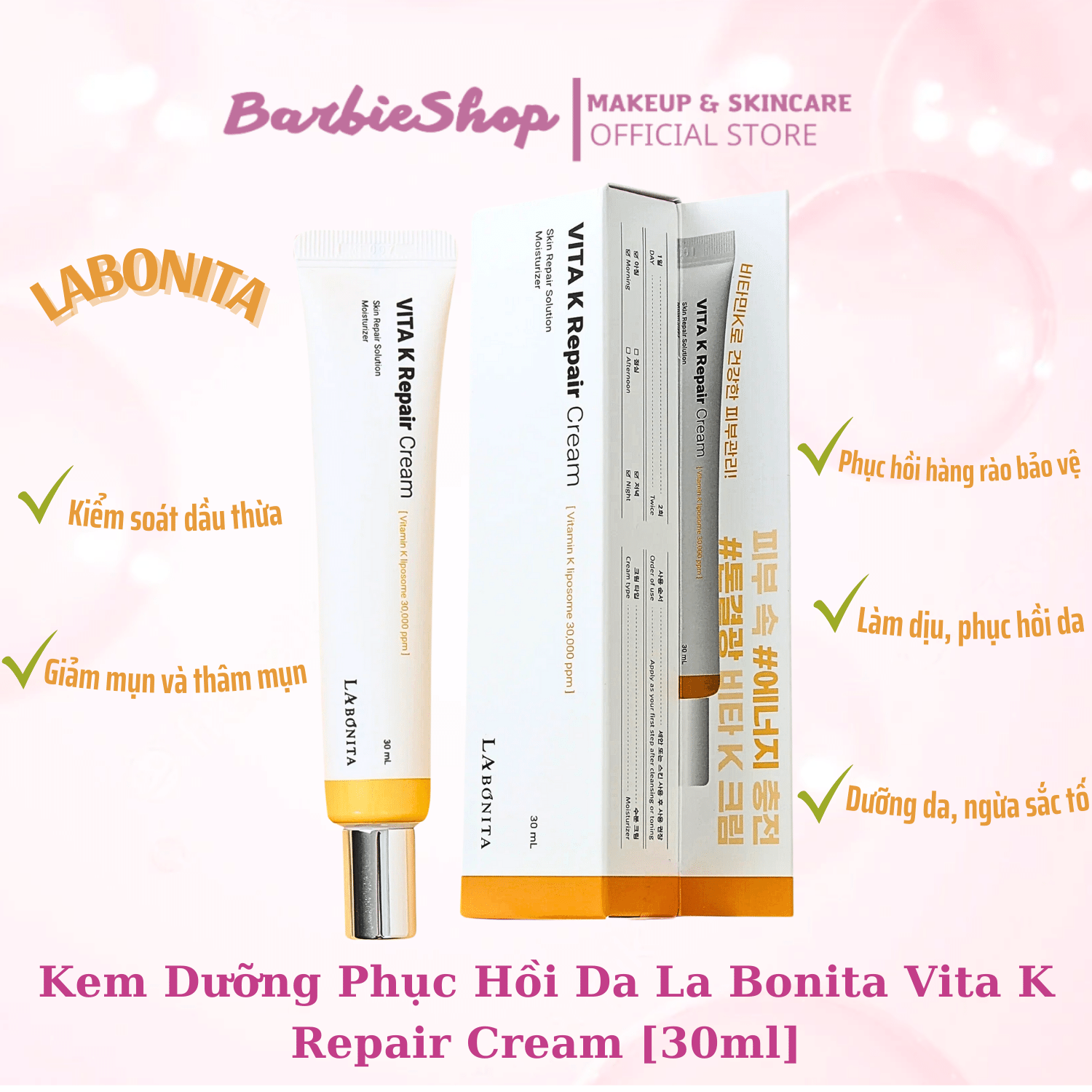 Kem dưỡng phục hồi da la bonita vita k repair cream