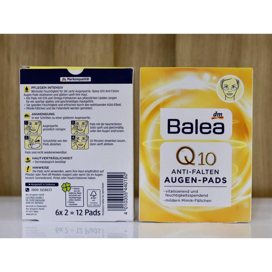 Miếng đắp mắt Balea Q10 Anti falten Augen Pads. .