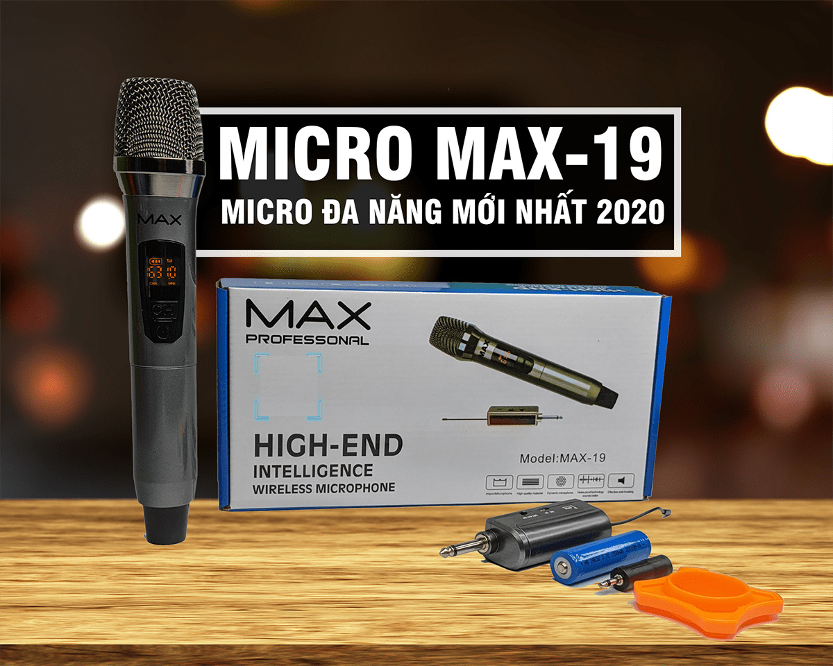 HCMXả Kho Micro Không Dây Karaoke Micro Karaoke Max19 Cho Loa Karaoke Xách