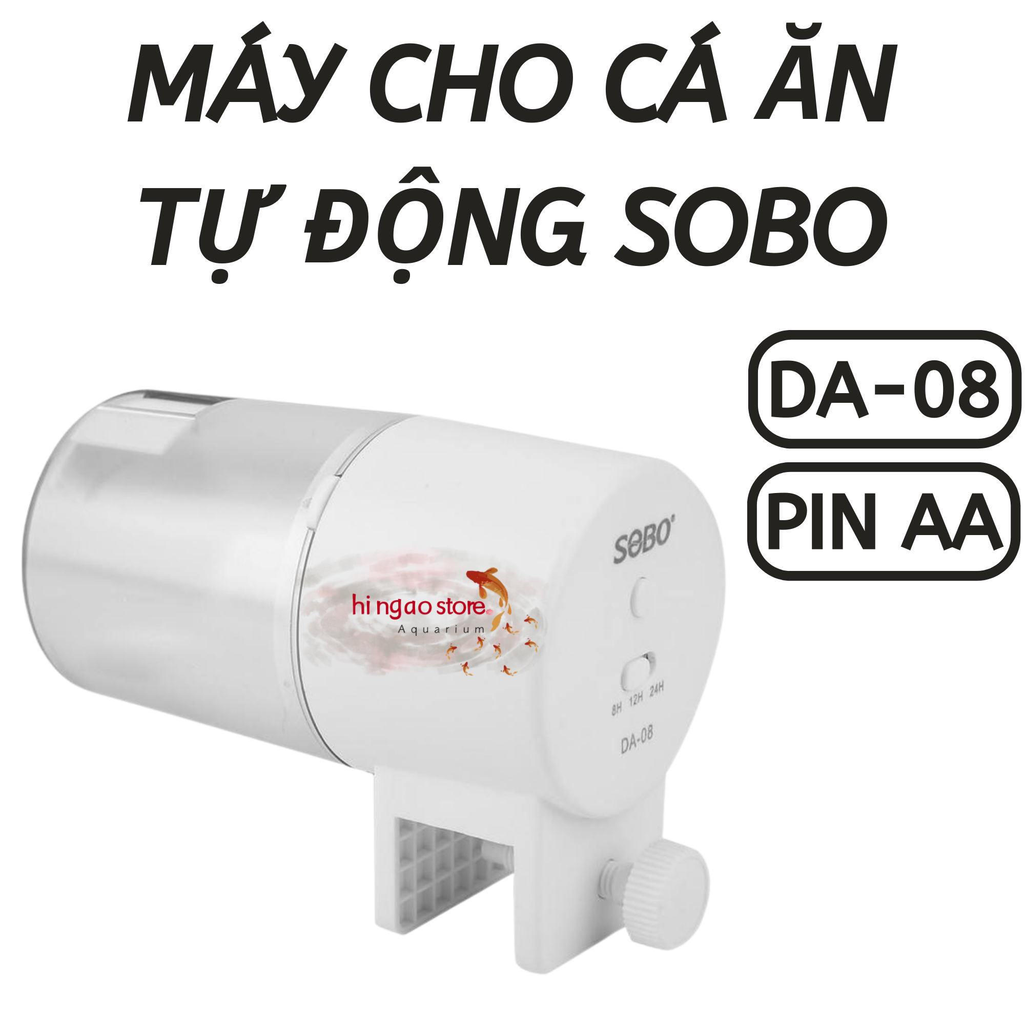Máy cho cá ăn tự động sobo da08 , máy cho cá ăn da 08 - thiết bị cho cá ăn tự động - phụ kiện cá cảnh | hingaostore.